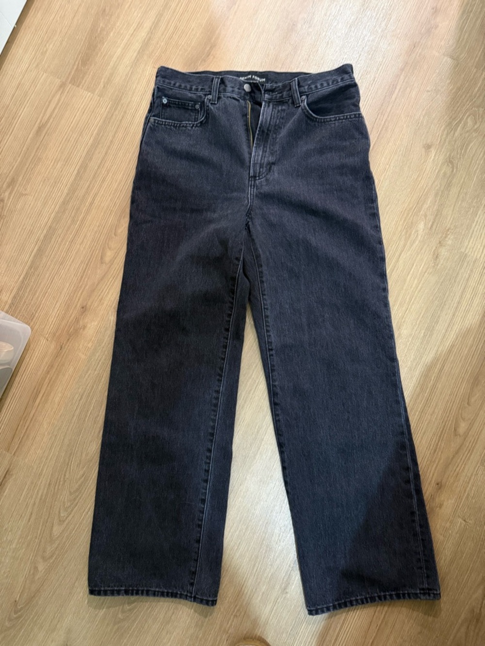 Denim Forum Womens Black Straight Jeans